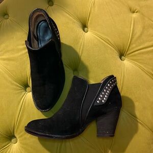 Clark’s Brand Black Suede Studded Ankle Booties